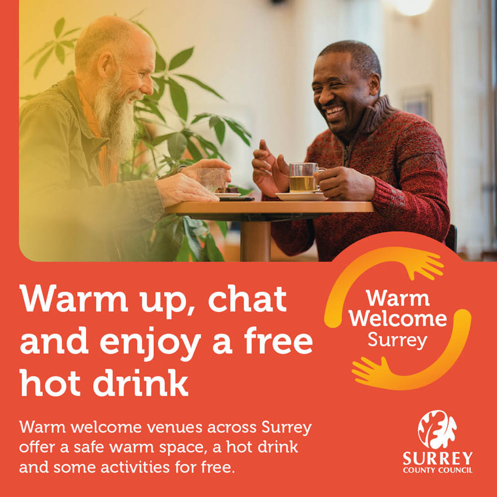Warm up, chat and enjoy a free hot drink